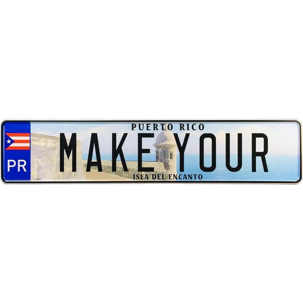 1pc Custom Puerto Rico Metal License Plate Sign Personalized Isla Del Encanto Wall Art Retro Decor