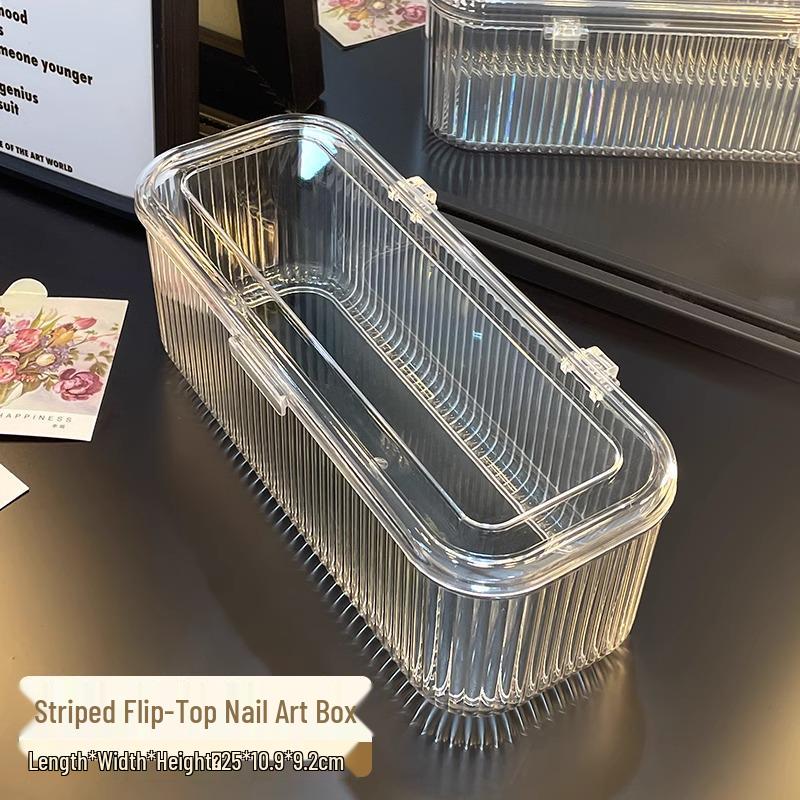 Transparente Acryl-Nagellagerbox mit Deckel - Staubdichter Nailart-Organizer