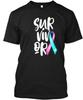 Thyroid Cancer Survivor Blue Pink Awareness Ribbon T Shirt Made In USA S To 5XL