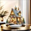 Christmas Village House Desktop Ornament Cute Christmas Figures Buildings Landscape Decor