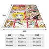 Candy Candy Cartoon Karomuster Decke Fleece Dekoration Japanischer Anime Super Warme Überwurfdecke für Bett Schlafzimmer Bettwäsche Überwürfe