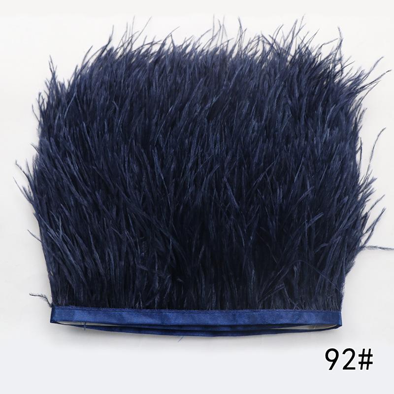 2M Ostrich Feather Cloth Edge 8-10 Cm Cuffs Clothing Skirt Decorative Accessories Color Ostrich Feather Cloth With Feathers