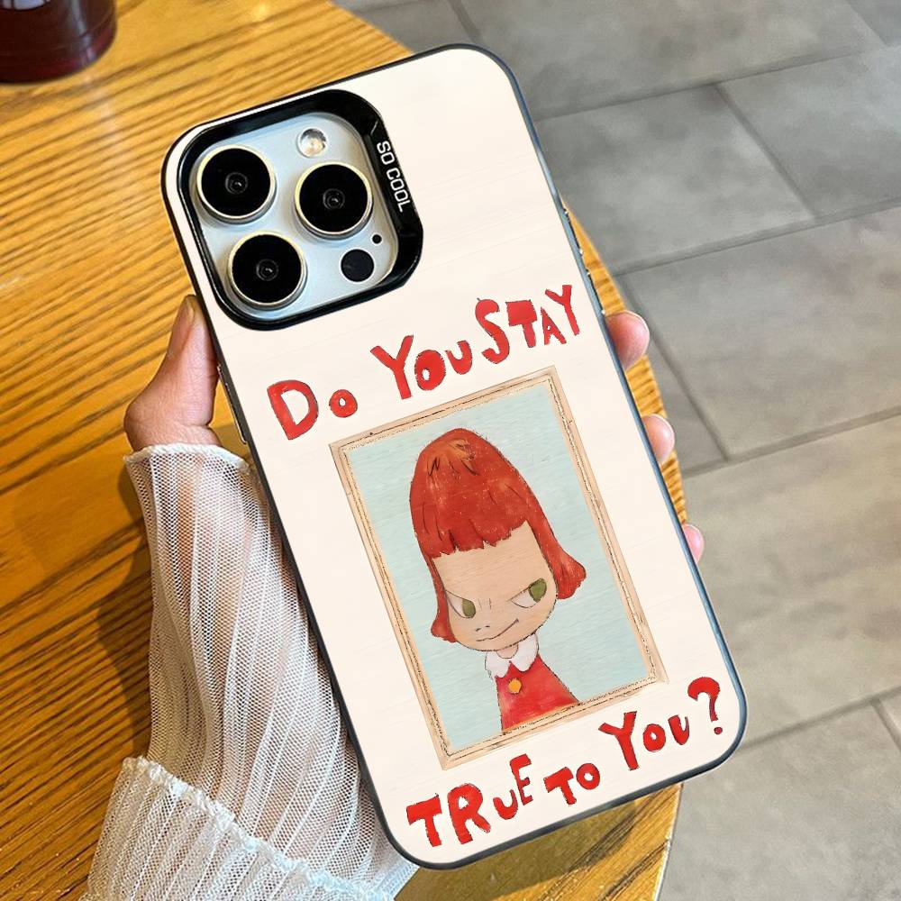Cute Drawing Art Y-Yoshitomo N-Nara-a  Phone Case For iPhone 16 17 15 14 12 13 Pro Max Black Candy Matte Shockproof Cover iPhone16se4