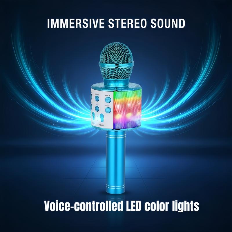 Karaoke Microphone for Kids & Adults - Bluetooth Microphones Singing Mic with Disco Lights, Portable Karaoke Player for Gifts