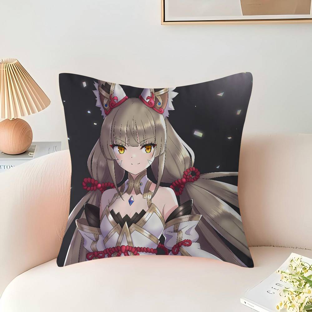 Nia Xenoblade Anime Pillow Covers Cartoon Sofa Decorative Home Double-sided Printing Short Plush Cute Cushion Cover
