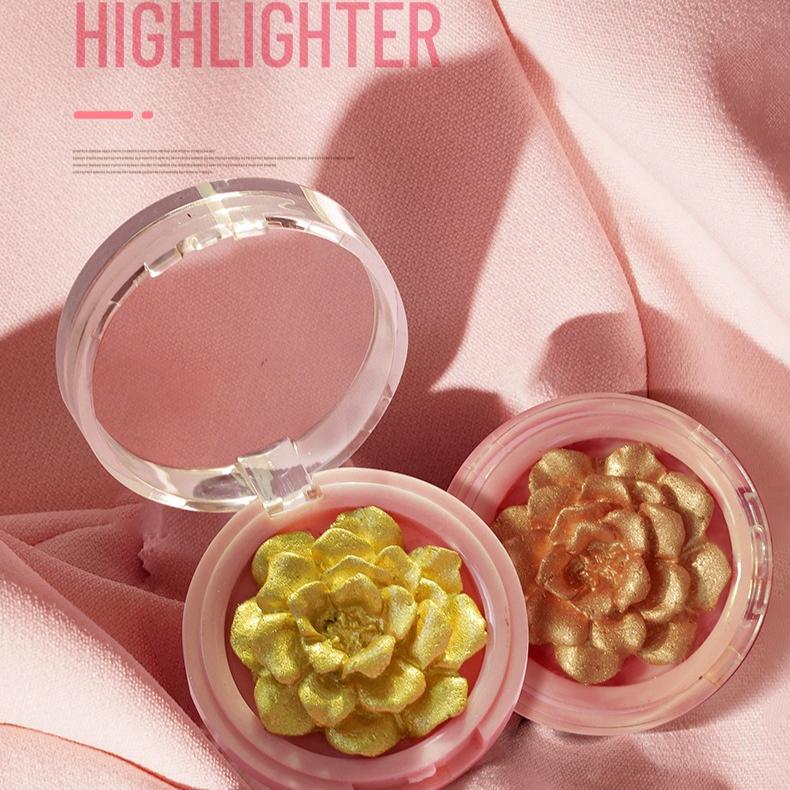 8pcs 3D Carved Rose Highlighter Powder Set Shimmer Illuminating Palette Face Body Eye Nose Contour Makeup Cosmetics for Women