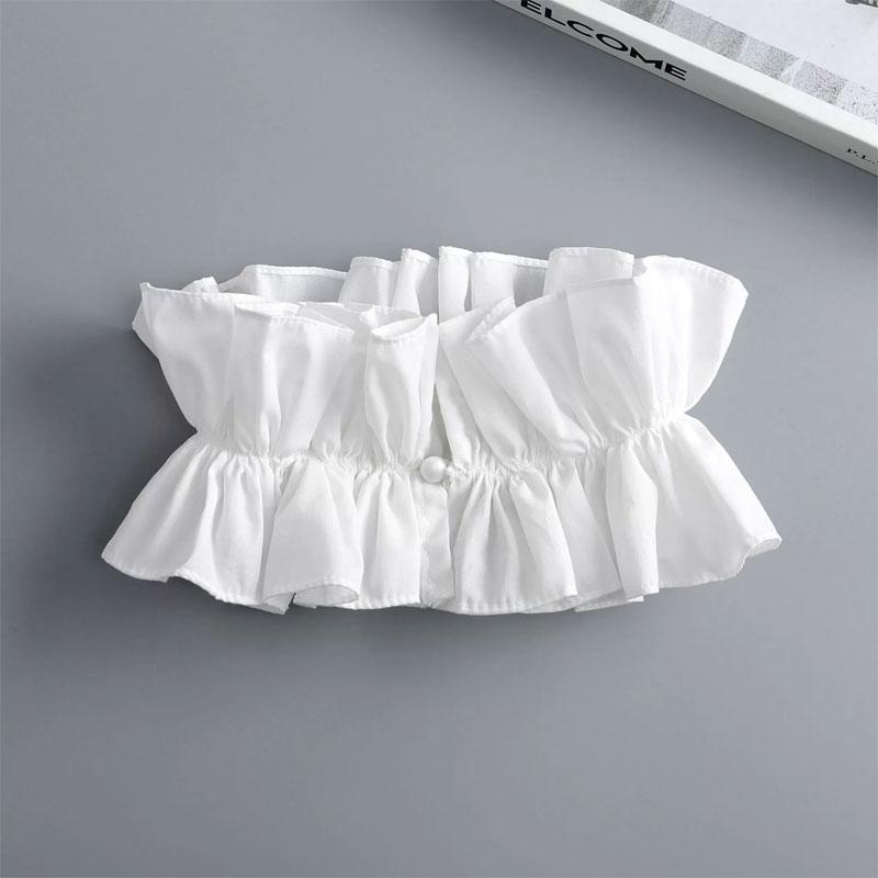Unisex Vintage Ruffled Multi-layer Detachable Collar Victorian Edwardian White Costume Neck Collar