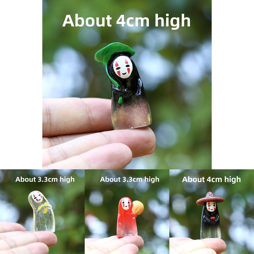 No Face Man Holding Umbrella Sitting Posture Hat Mini Model Desktop Ornament For Kids And Collectors