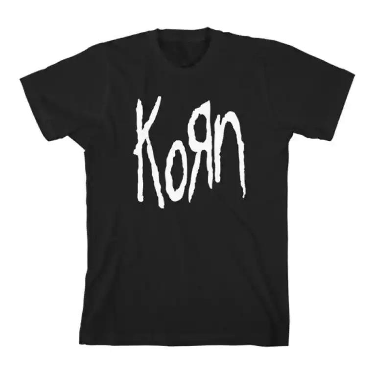 26 Korn Logo T Shirt Mens Rock and Roll Music Classic Band Tee New Black Unisex T-Shirt L