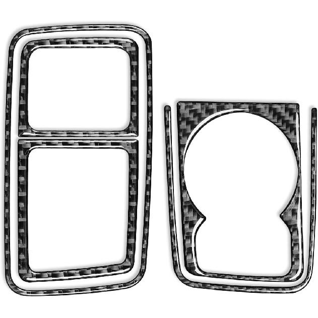 Carbon Fiber Headlight Switch and Air Vent Trim for Dodge RAM 1500 2500 3500 2013-2018,Dashboard Light Control Panel & AC Outlet Frame Sticker