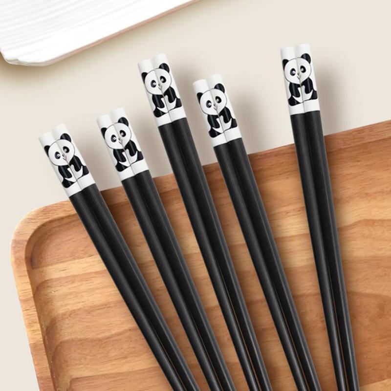 Cartoon Panda Chopstick Set Reusable Children Training NonSlip Sticks for Sushi Noodles Home Dinner Kitchen
