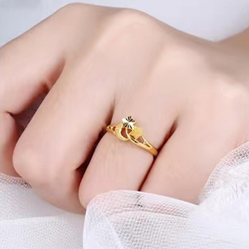 Shaped Artistic Star Ring Trendy Womens Brass Jewelry Elegant Gift Packaging