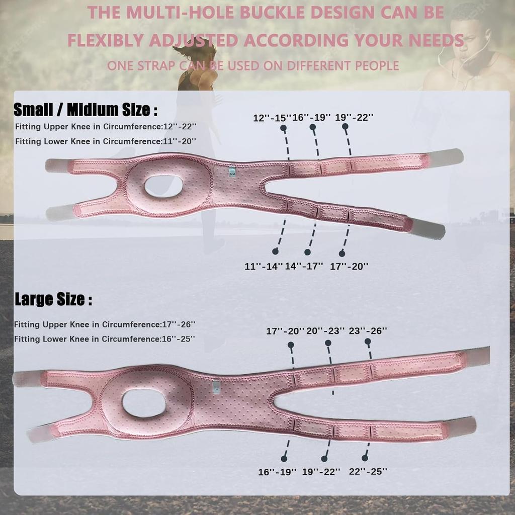 Adjustable Knee Brace For Running - Patella Knee Brace For Knee Pain, Dual Patellar Tendon Support Strap With Gel Pad, Knee Supp