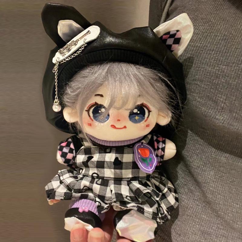 20cm Cute Cotton Plush Doll Outfit with Dress and Pants