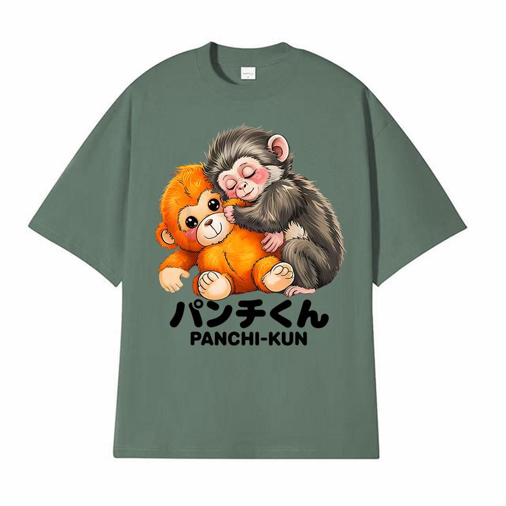 

Panchi Kun Holding Plush Toy Baby Macaque Monkey Punch Tshirt Men Women High Quality Fashion T Shirts ONeck Oversized Tshirts 4XL