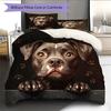 Black Pitbull Pattern Bedding Home Decoration Birthday Gift (1 * duvet cover + 2 * pillowcase, without core)