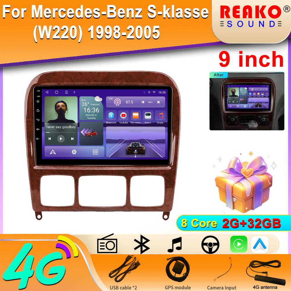 Pentru Mercedes-Benz S-klasse (W220) 1998-2005  Player Radio Auto Video Multimedia Navigație GPS Auto Stereo 4G LTE Android  BT