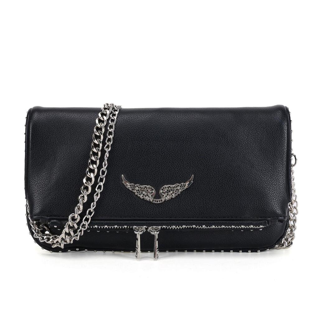 ZV Diamond-Studded Winged Crossbody Rivet Handbag - European & American Women's Fashion Bag