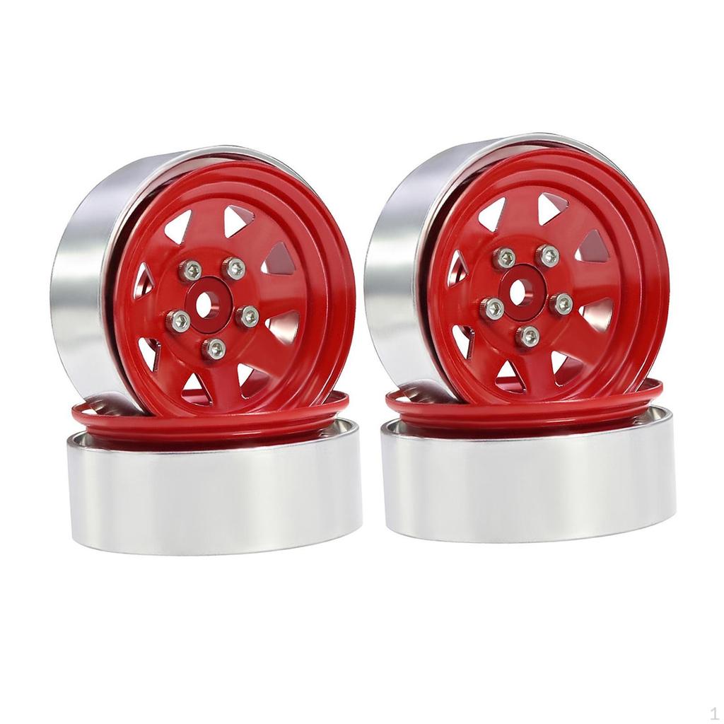 4 Pieces RC Wheel Rims Aluminum Alloy 1/10 Accessory Simple Assembly for SCX10 TRX4 90046 Suitable