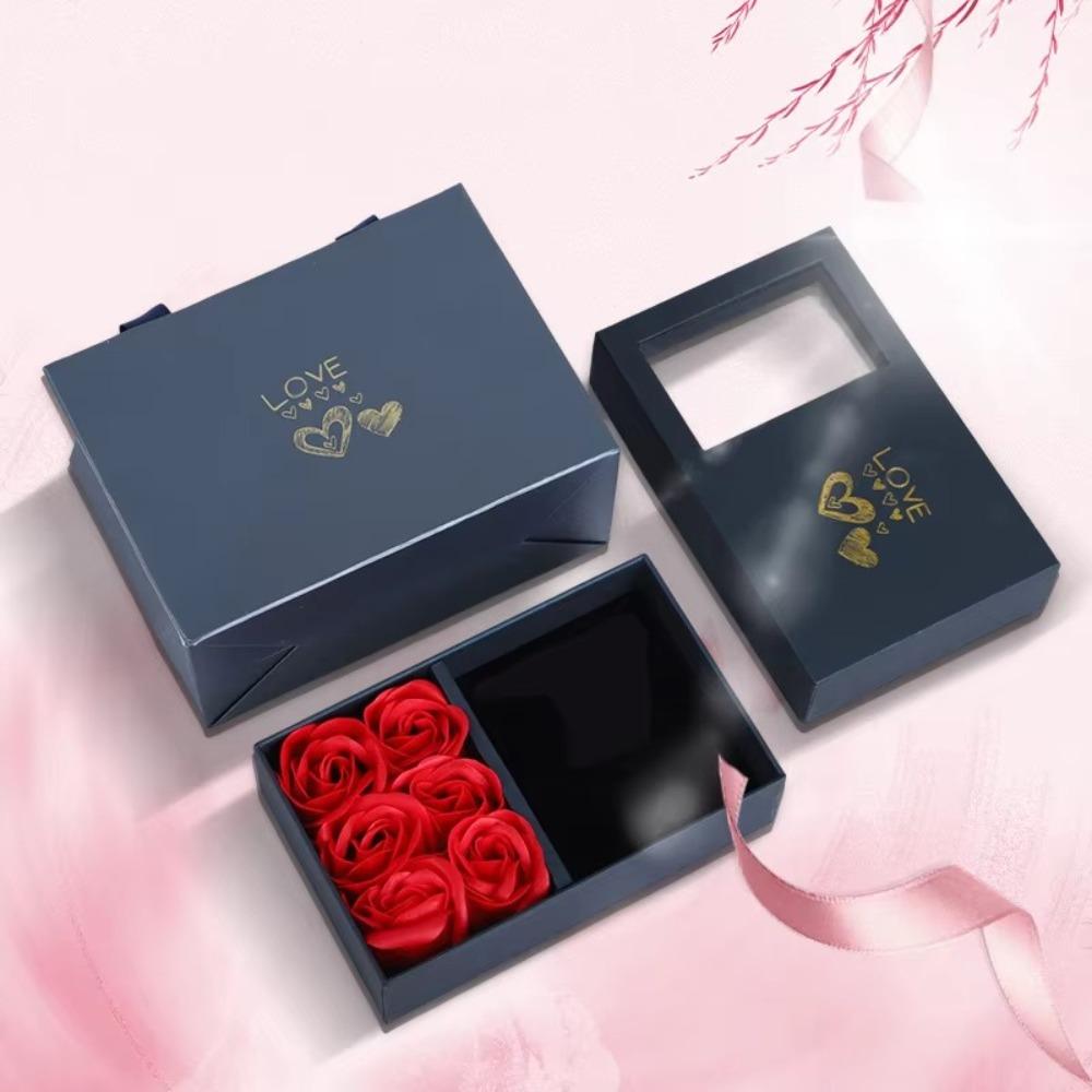 Window Opening Eternal Roses Gift Box Jewelry Gift Packaging Box  for Wife Mom Girlfriend