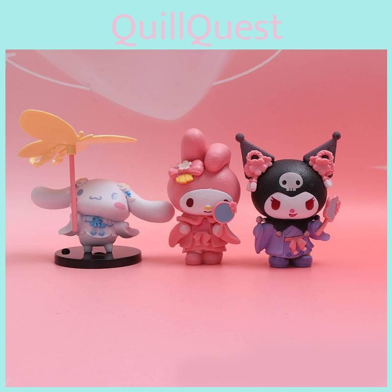 Entzückende Sanrio PVC-Figuren-Kollektion mit Melon Melody und Kuromi in bezaubernden floralen Designs