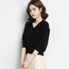 V-neck Sweater Short High Waisted Knit Sweater for Women's Trend Short Inner Pullover Sweater Solid Color Casual Knit Sweater Spring and Autumn Top