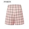 Ports Women's Pink Plaid Casual Shorts