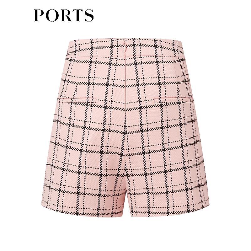 PORTS Women's Pink Plaid Casual Shorts