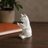 Décoration Chat de Bureau Figurine de Lecture Imprimée en 3D, Ornement Décoratif avec Base Lestée Antidérapante, Statue Intellectuelle à Texture Haut de Gamme Lunettes