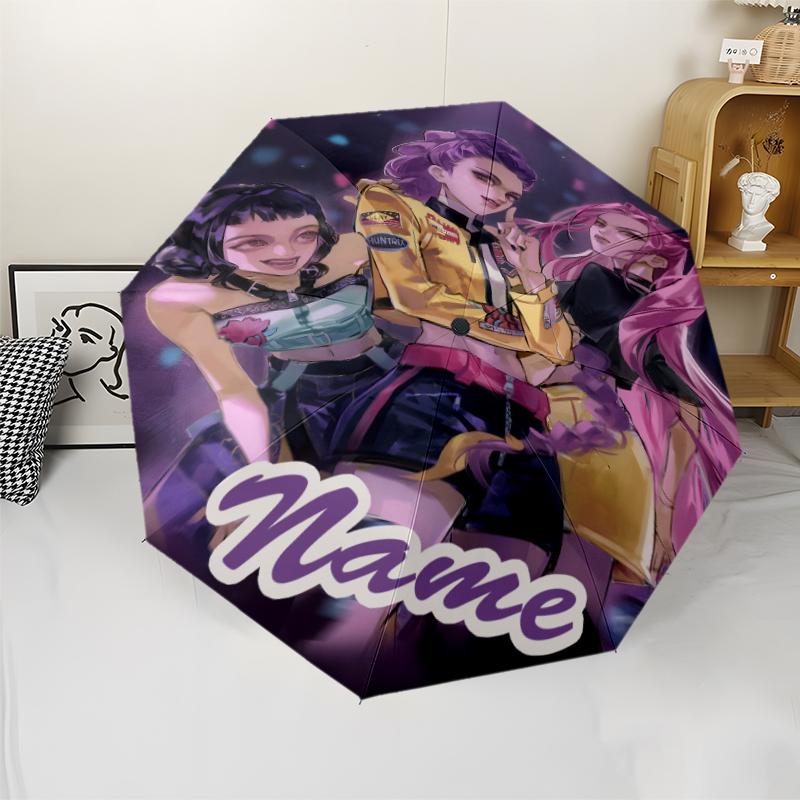 Personalized Name K-KPop Demon Hunters Print Umbrella - Automatic Open/Close, Eight-Rib Durable Frame, Automatic Folding Umbrella