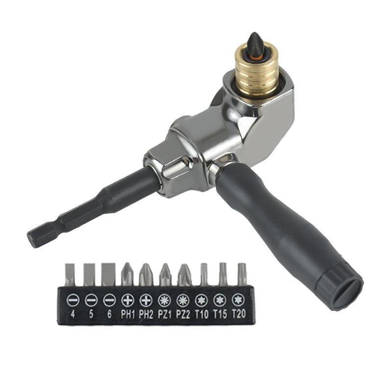 1/11Pcs Hand Tools Self-Locking Right Angle Screwdriver Holder Drive Bit Angle Extension Electric Screw Driver Angle Driver