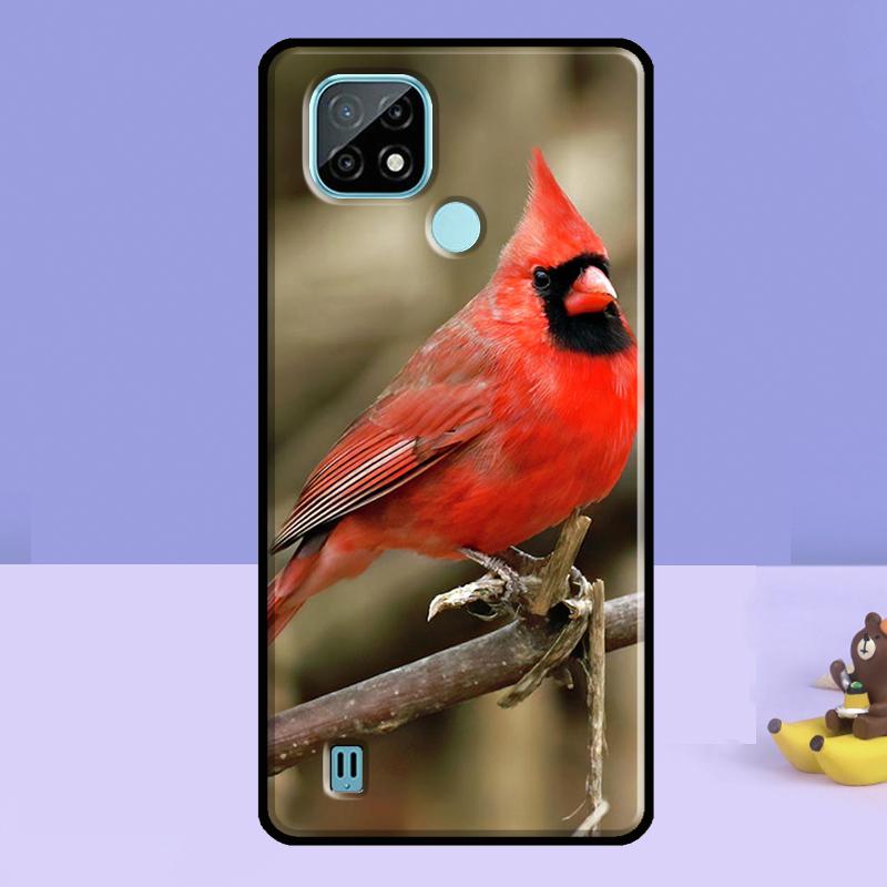 Cardinal Red Bird Case For Realme 13 10 11 12 14 Pro Plus C75 C67 C61 C55 C53 C51 C35 C21Y C25S GT 7 Pro 6 6T