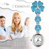 Lancardo Nurse Flower Petal Pocket Watch Clip Ladies Analog Watch