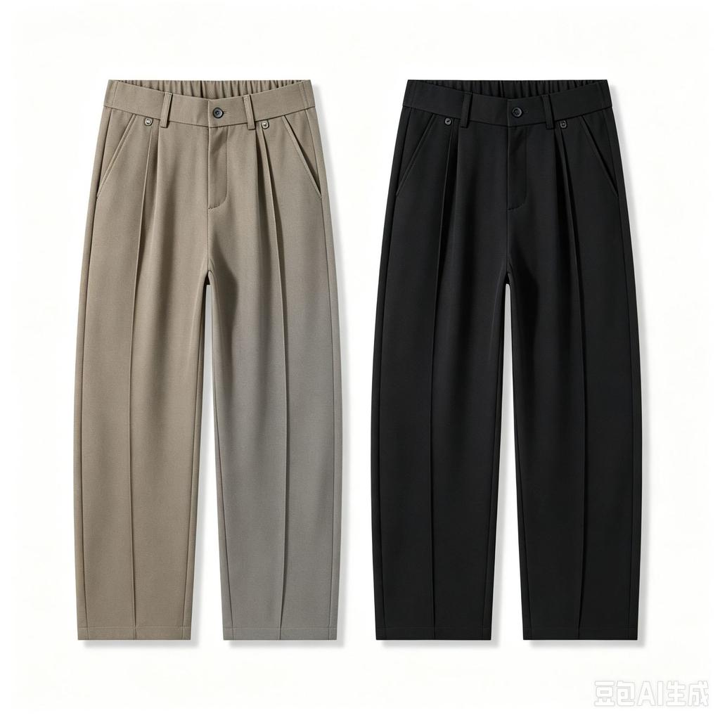 Men's Black Trousers Men's Straight Casual Suit Pants New Autumn and Winter Old Money Pants Drape Wide-leg Pants