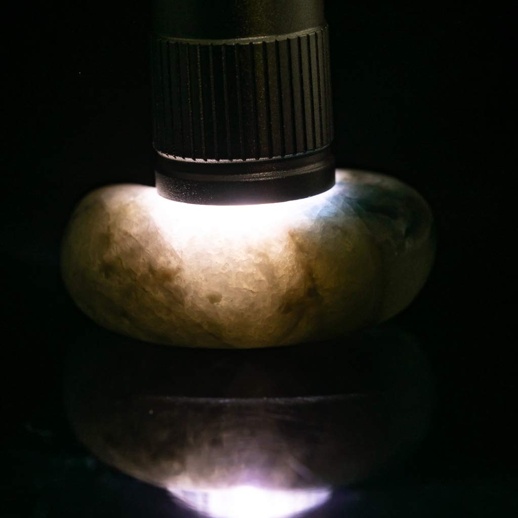 Itoigawa Natural Jade Japanese National Jomon Power Stone Jade Workshop Special Paulownia Wood Quality Guarantee MT0793 (Irikonzawa) Magatama, Blue,