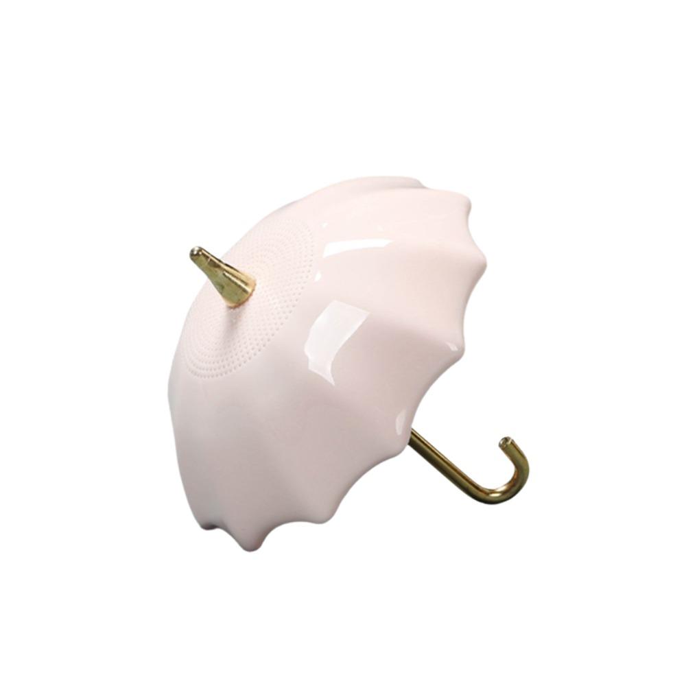 

Traditional Umbrella Tea Strainer Ceramic Tabletop Decoration Tea Infuser Gift Pink