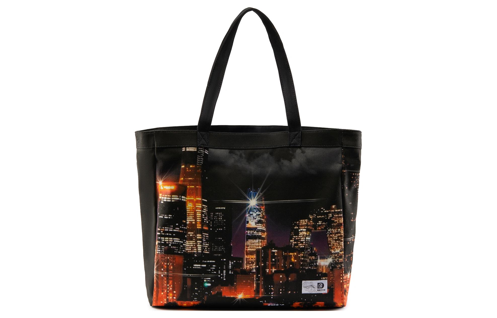 Li Ning Cotton Tote Bag, Shopping Bag, Handbag, Shoulder Bag Unisex Digital Printed Pattern Color ABDU045-1