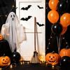 Halloweenová čarodějnická koště Dekorace Elektrická hračka, s dotykově aktivovanou kývající rekvizitou, Retro slámové koště, pro párty, výzdobu dvora, filmový styl