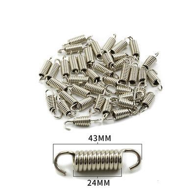 2PC Universal Motorcycle Exhaust Spring Hooks Stainless Steel Exhaust Front Middle Link Pipe Rotatable Metal Springs