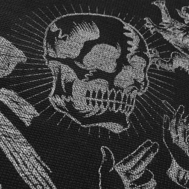 Suéter de punto de manga larga con cuello Y2KO, moda gótica, Harajuku, Punk Rock, Hip Hop, Calavera, llama oscura