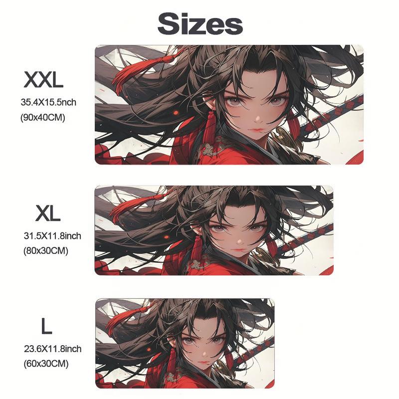 Cute Anime Girl Rubber Gaming Mouse Pad MM Decoration Keyboard Mousepas Kawaii warrior Large DeskMat for Laptop Gamer Pad