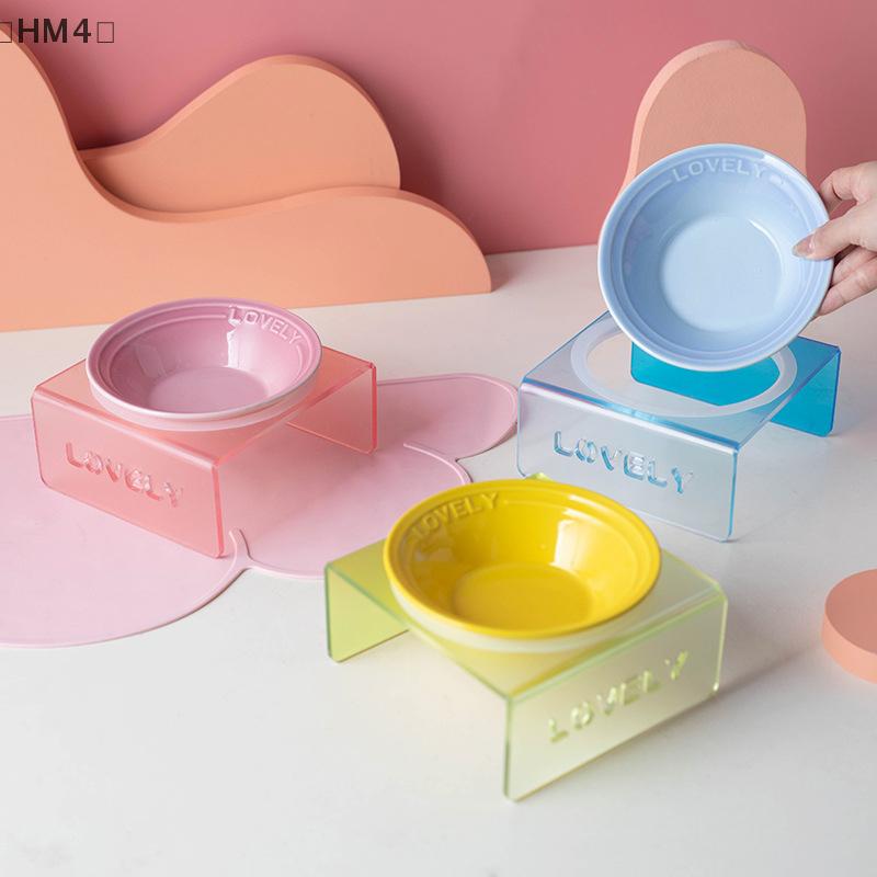 Vassoio per Cibo per Gatti Stile Nordico Ciotola in Ceramica Multicolore Ciotola per Animali Domestici Ciotola per Acqua per Gatti Supporto in Acrilico per Cibo per Gatti Articoli per Animali Domestici
