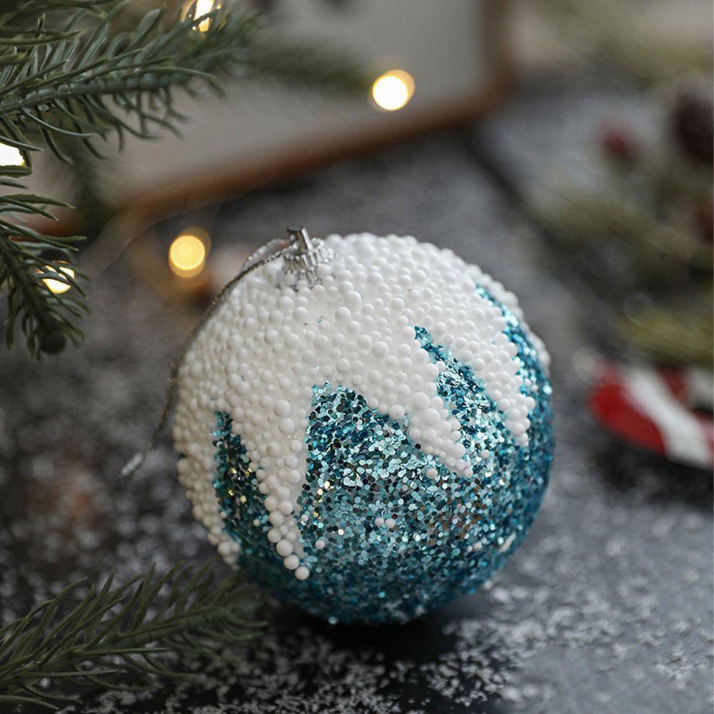 Colorful Foam Sequin Christmas Balls Shatterproof Christmas Tree Ornaments Holiday Party Decor