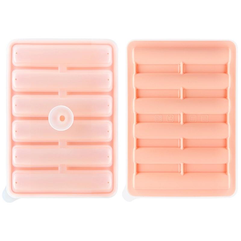

2 шт. Длинные цилиндры Форма для кубиков льда Поддон для кубиков льда Силиконовая форма для приготовления льда розовый