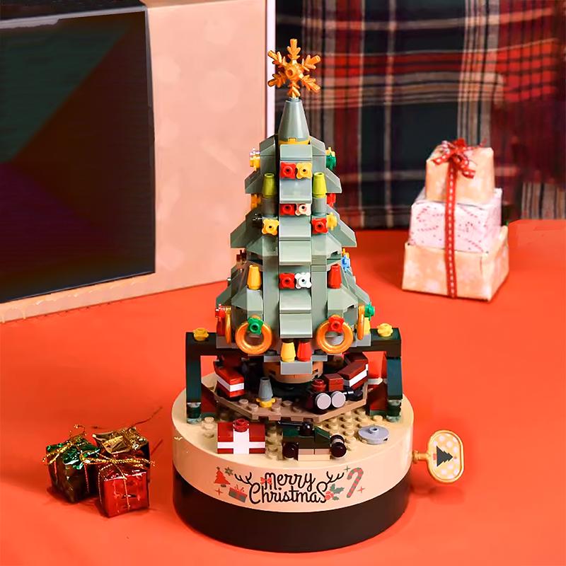 Building Kits for Kids & Families Merry Christmas Building Bricks Present Music Box Creative Christmas Tree Gifts For Children
