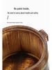 Wooden Rice Bucket with Lid: Insulated Serving Bowl and Spoon for Dining Table