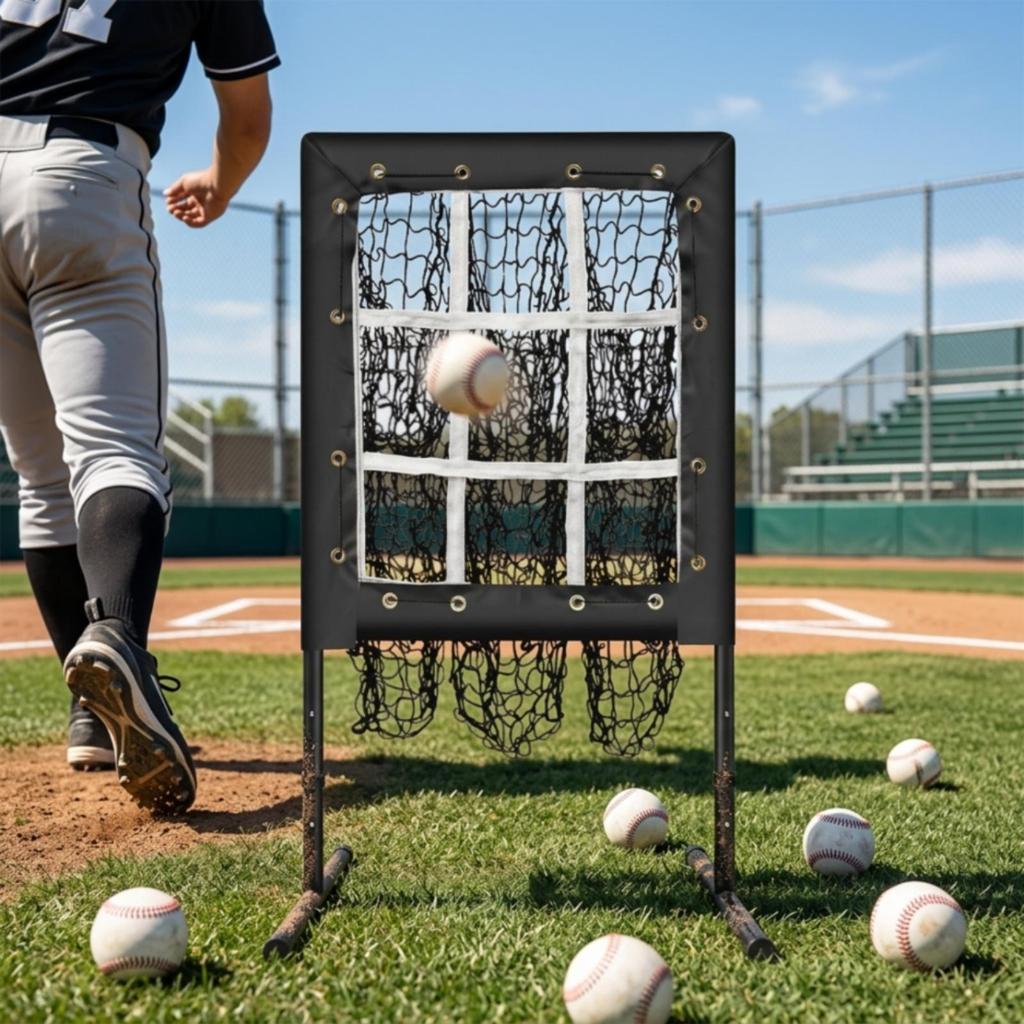 9-Hole Pitching Net Stable 9 Hole Impact-Resistant for Backyard