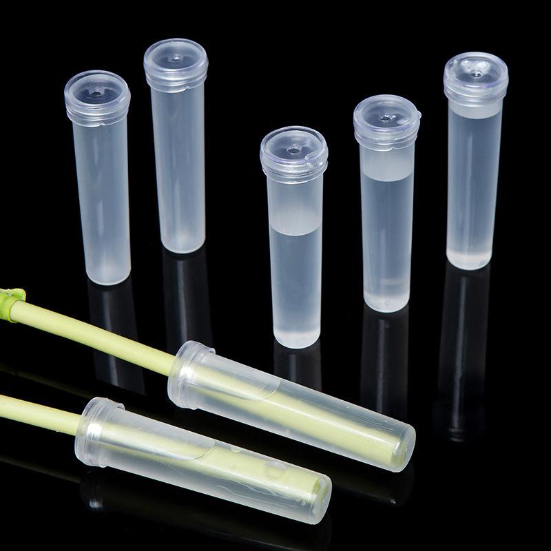 20Pcs Plastic Flower Water Tubes With Silicone Caps, Reusable Transparent Floral Vials For Flower And Plant Preservation