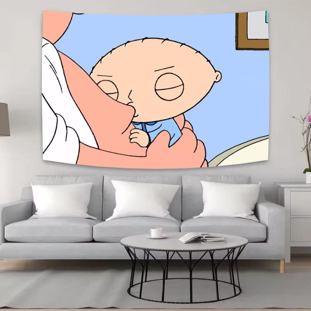 

Ins Style Peter Griffin Printed Tapestry Funny Meme Wall Hanging Aesthetic Background Cloth For Dorm And Home Decoration 74x94cm(29x37in)