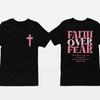 Faith Over Fear Christian T-Shirt Psalm 118:6 Cross Jesus Bible Verse Tee